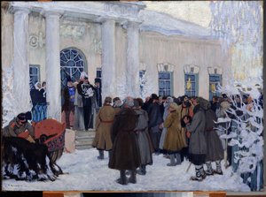 The Emancipation of Russian Serfs in 1861 by Boris Mikhailovich Kustodiev